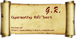 Gyarmathy Róbert névjegykártya